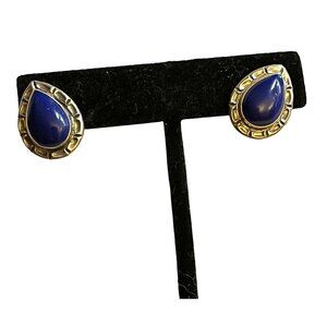 Sterling Silver Deep Blue Teardrop Earrings